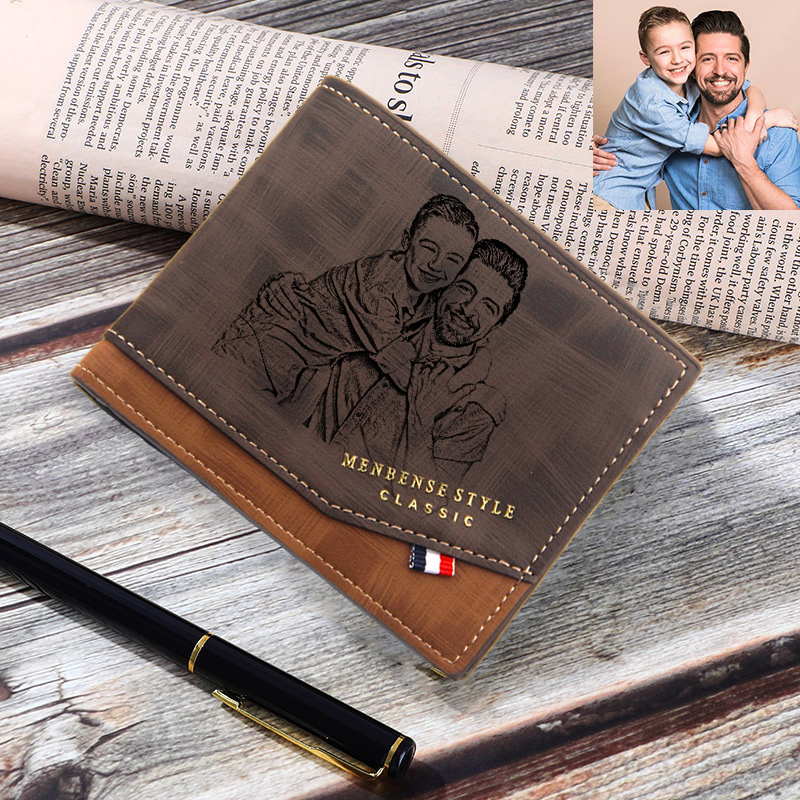 Spersonalizowany męski portfel ze zdjęciem na prezent na Dzień Ojca
