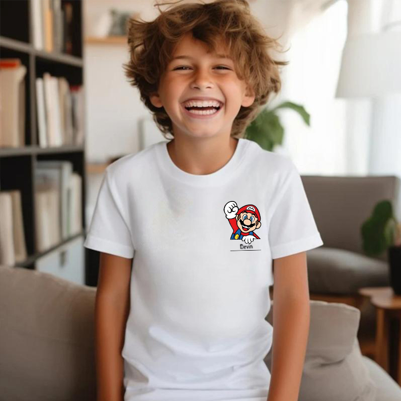 Personalisiertes T-Shirt für Kinder mit individuellem Namen und Anime-Muster Kindergeschenke