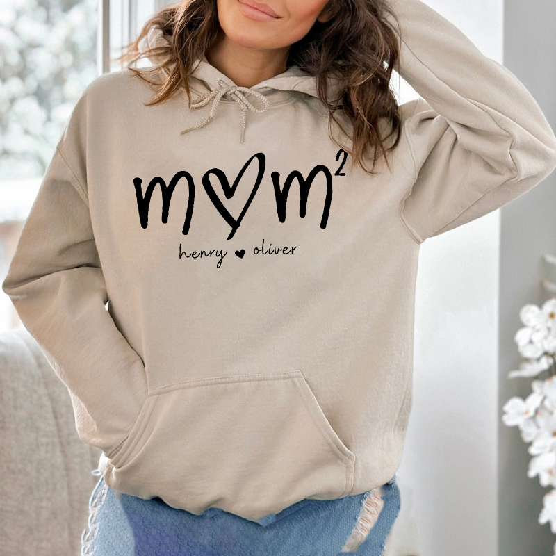 Personalized Hoodie Custom Mom with Number of Children and Names Design Creative Mother's Day Gift