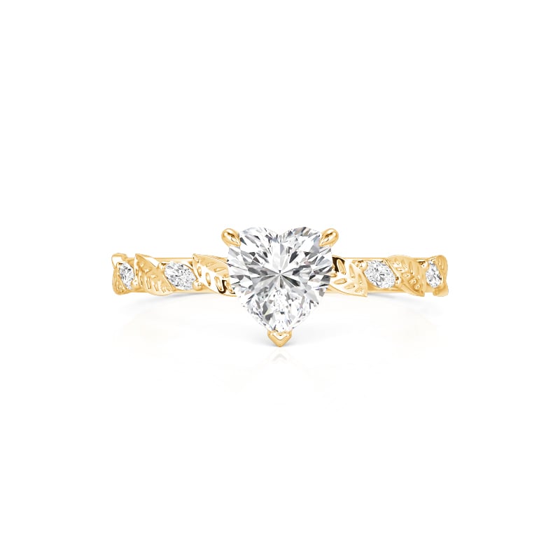 Jeulia Nature Inspired Leaf Heart Engagement Ring