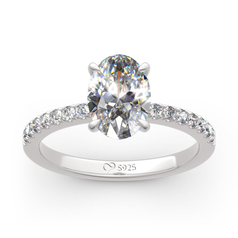 Jeulia Classic Oval Cut Sterling Silver Ring