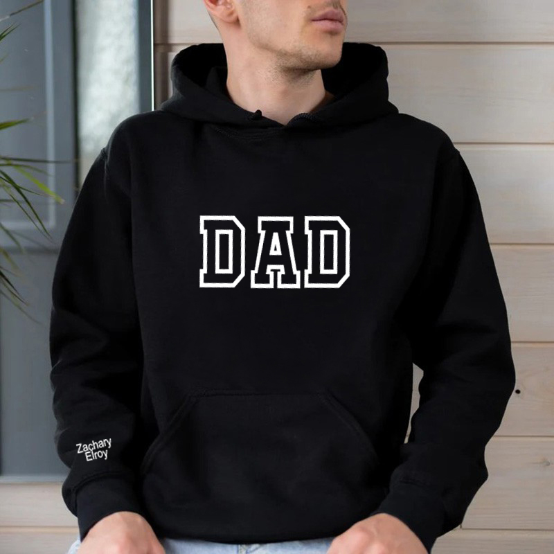 Personalized Dad Hoodie with Cutstom Name Simple Gift