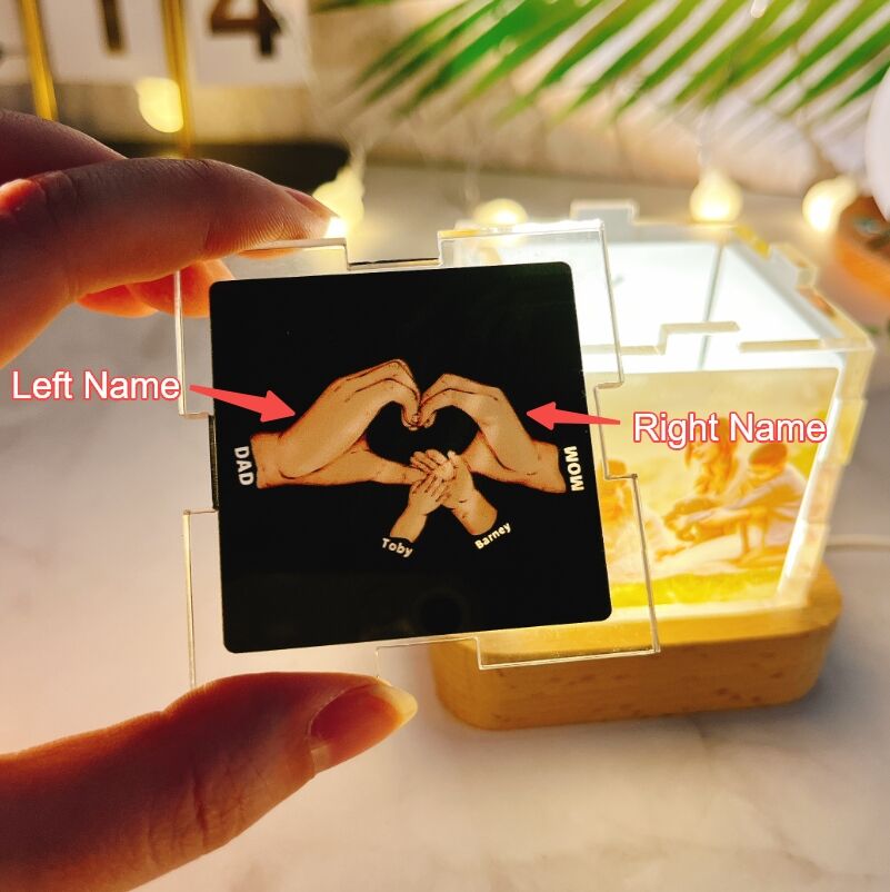 Personalized Photo Acrylic Magic Cube Light with Custom Name Best Gift for Father