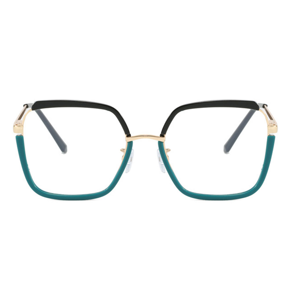 Lizzie Geometric Green Glasses