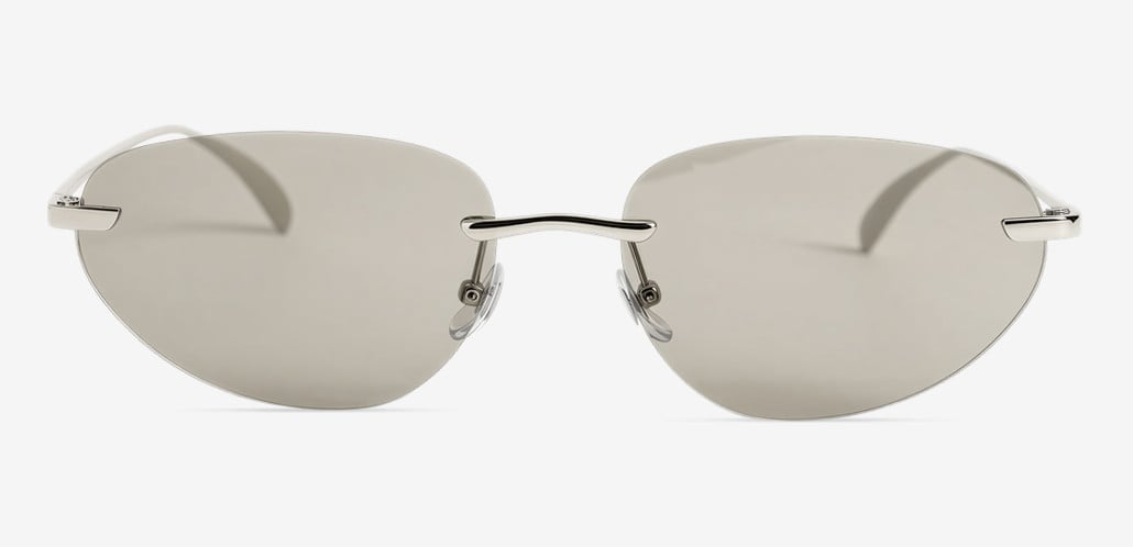 Abigail Silver Oval Sunglasses