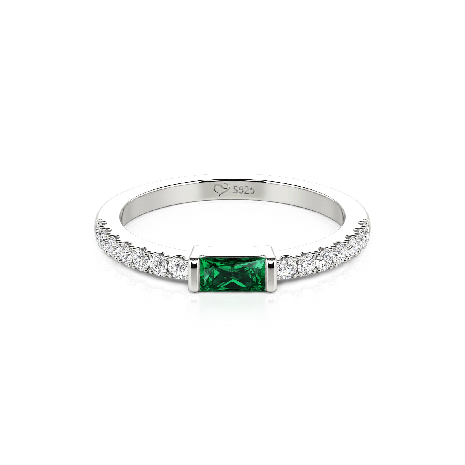 Jeulia Custom Dainty East West Baguette Cut Birthstone Ring