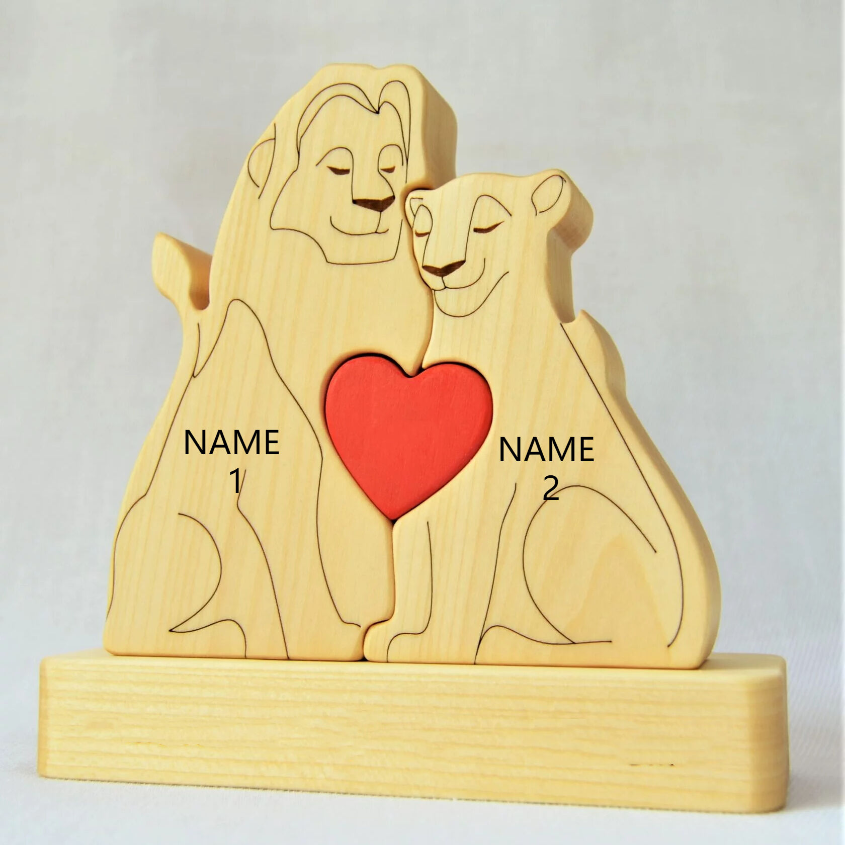 Casse-tête personnalisé Lion Cadeau chaleureux pour la famille