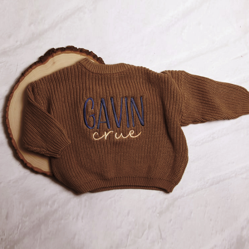 キッズ 子供服 セーター 名入れ 女の子 男の子 娘 息子 保育園 ユニーク ギフト カスタマイズ
