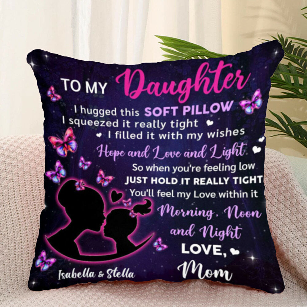 Individuelles Kissen "Mama und Tochter" Name hinzufügen Heimdekoration Geschenk für Tochter