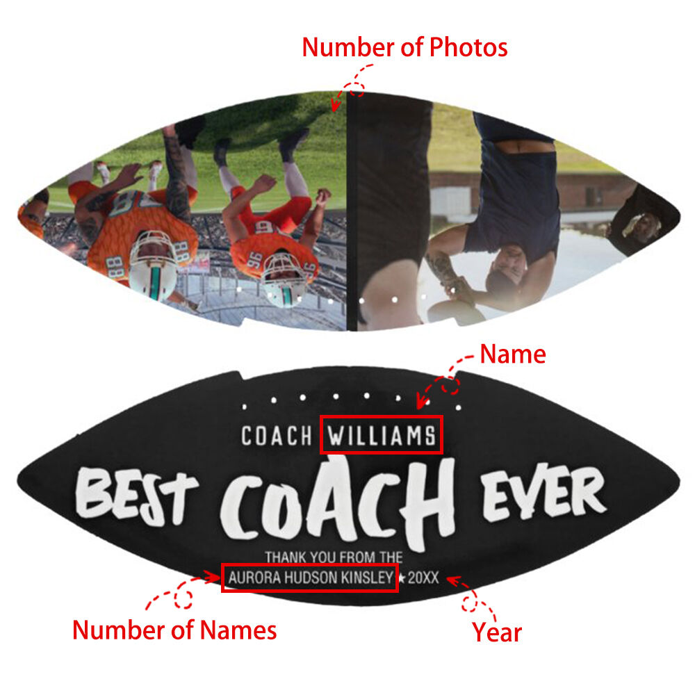 "Best Coach Ever" Personalized Football Gift for Coache
