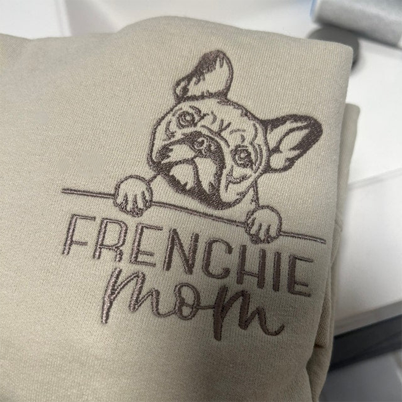 ペット ヘッド 写真 犬 ライン 刺繍 トレーナー スウェット オリジナル