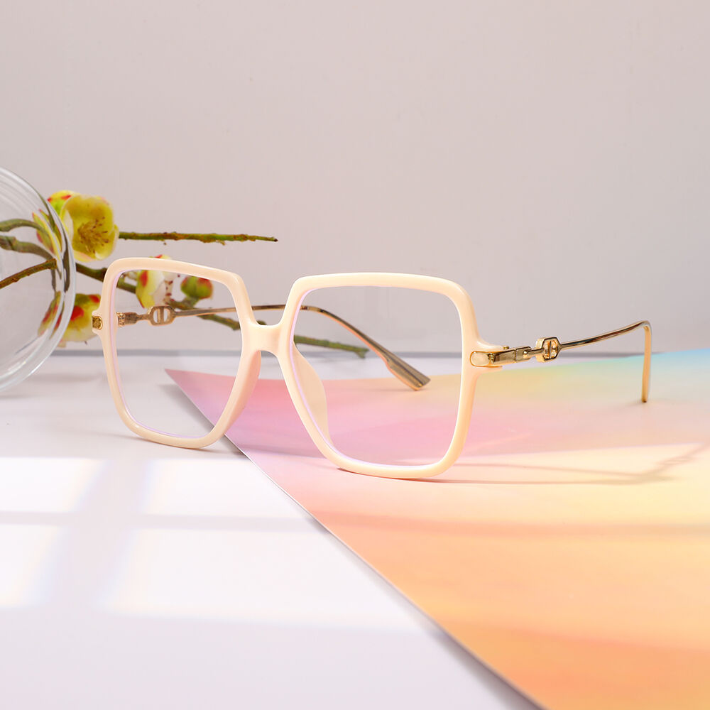 Irving Geometric Beige Glasses