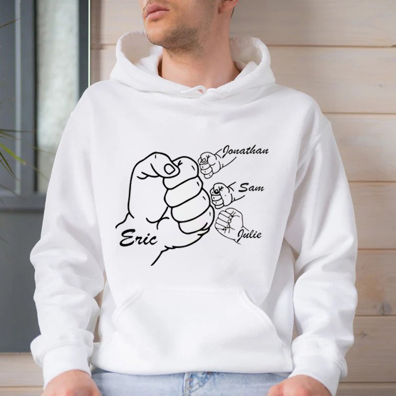 Personalisierte Hoodie Faustschlag mit benutzerdefinierten Namen für Super Papa