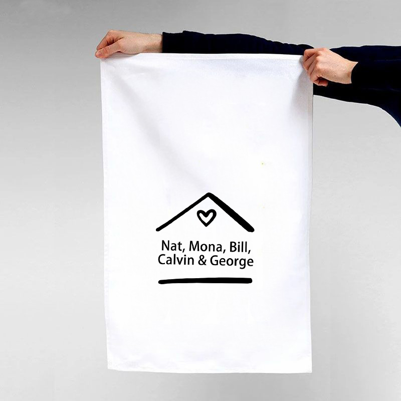 Personalized Towel with Custom Name Warm Love House Design Adorable Present for Family