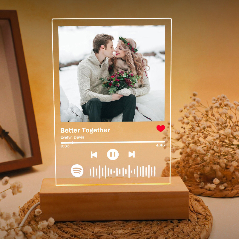 Personalized Spotify Plaque Song And Picture Lamp Precious Gift for Couples