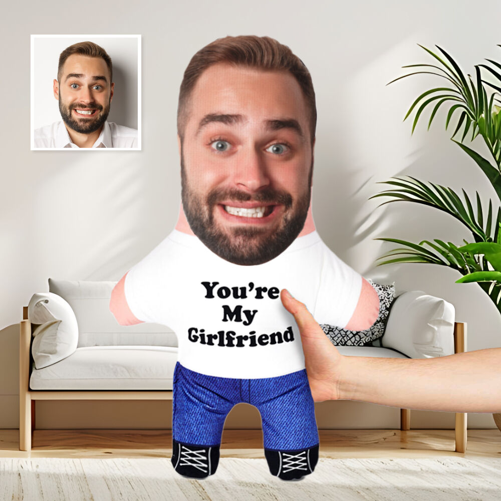 Personalized Pillow with Photo Gift You're My Girlfriend Face Pillow