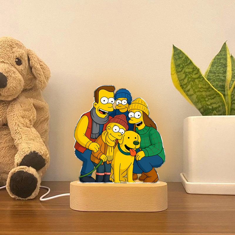 Personalisierte Simpsons Stil Foto Acryl Plaque Licht Home Decor