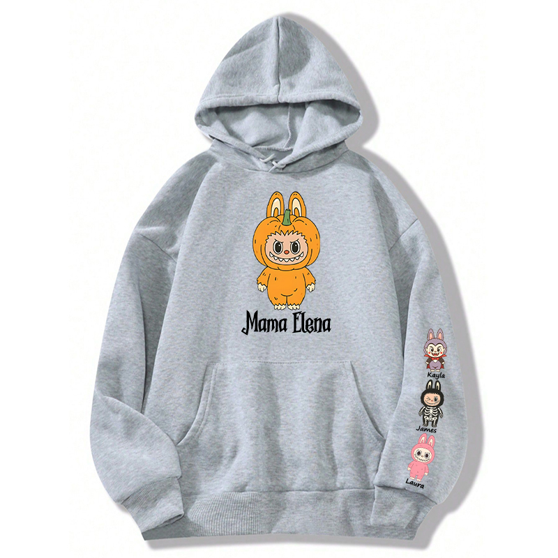 Personlig hoodie Spooky Labubu-serien Söt mönsterdesign Attraktiv halloweengåva för familjen