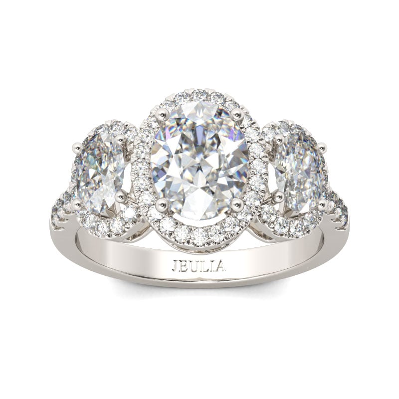 Jeulia Luxurious Oval Cut Sterling Silver Ring