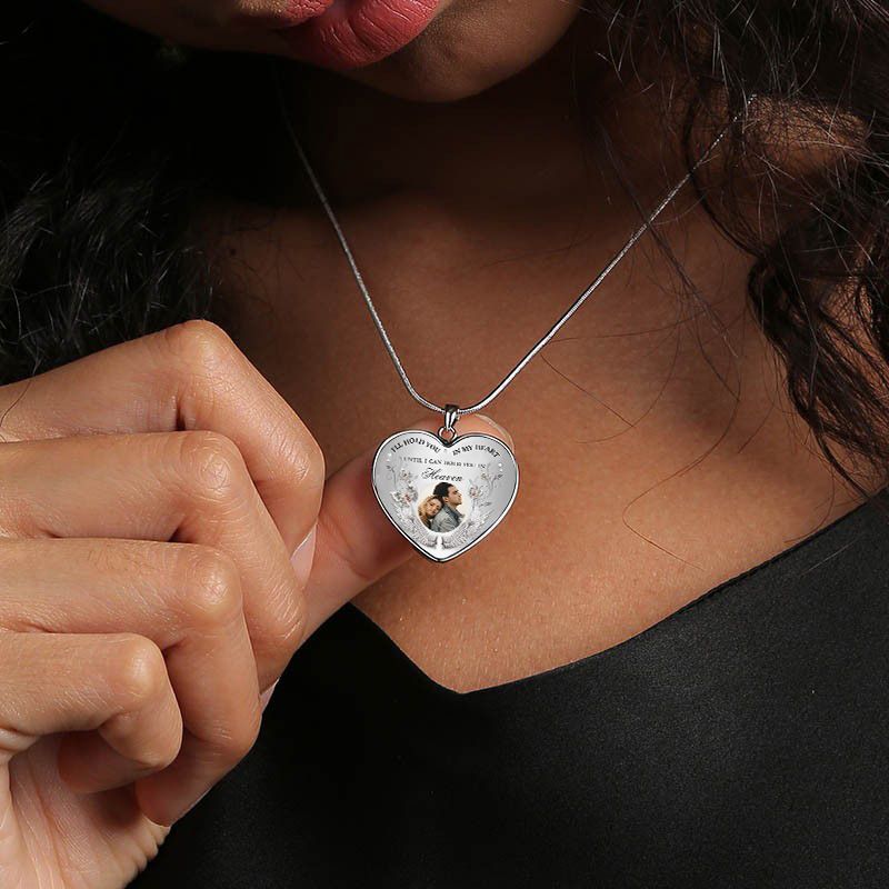 I'll Hold You In My Heart Custom Photo Memorial Necklace