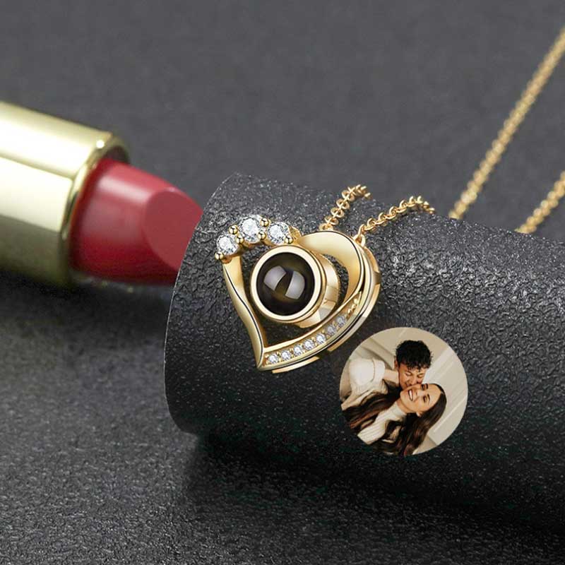 Sterling Silver Personalized Photo Projection Necklace With Picture Inside -My Heart Will Go On