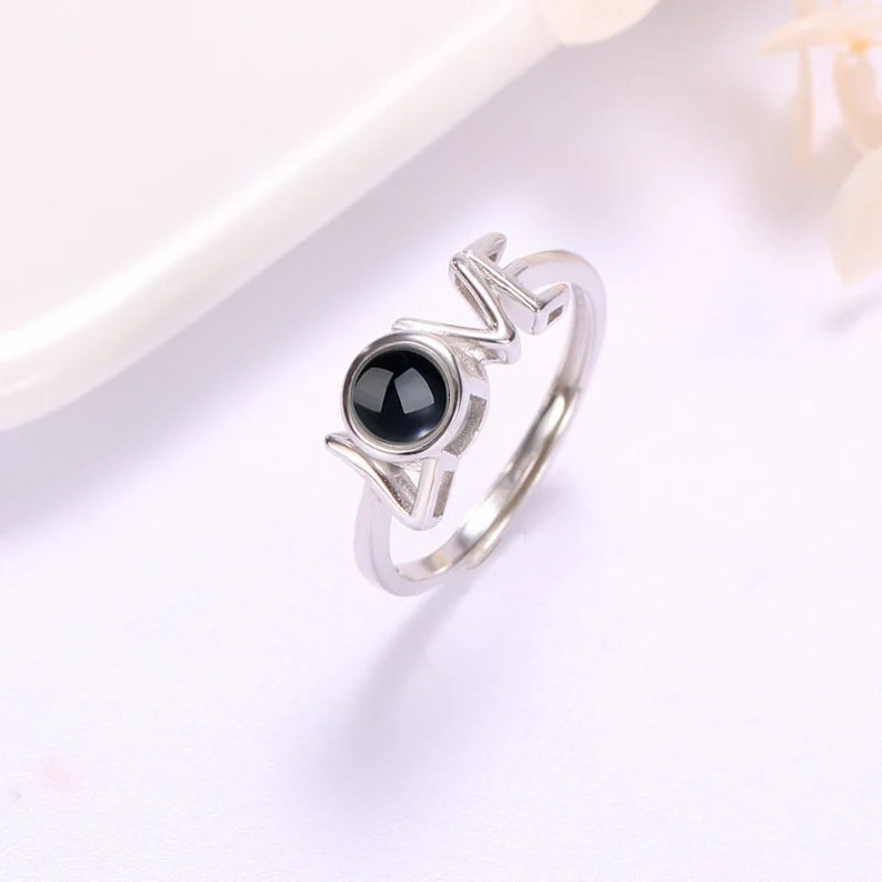 Personalized Projection Picture Ring Love Unique Shape Christmas Gift For Couples