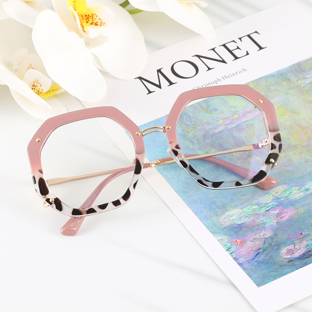 Megre Geometric Pink Glasses