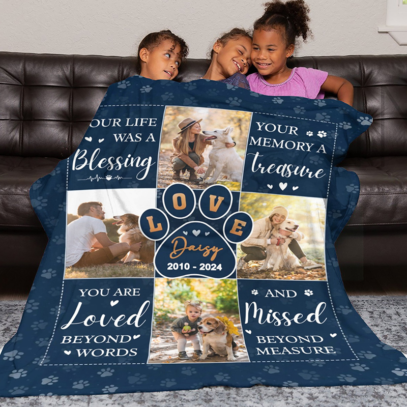 Personalized Photo Blanket Cute Gift for Pet Lover