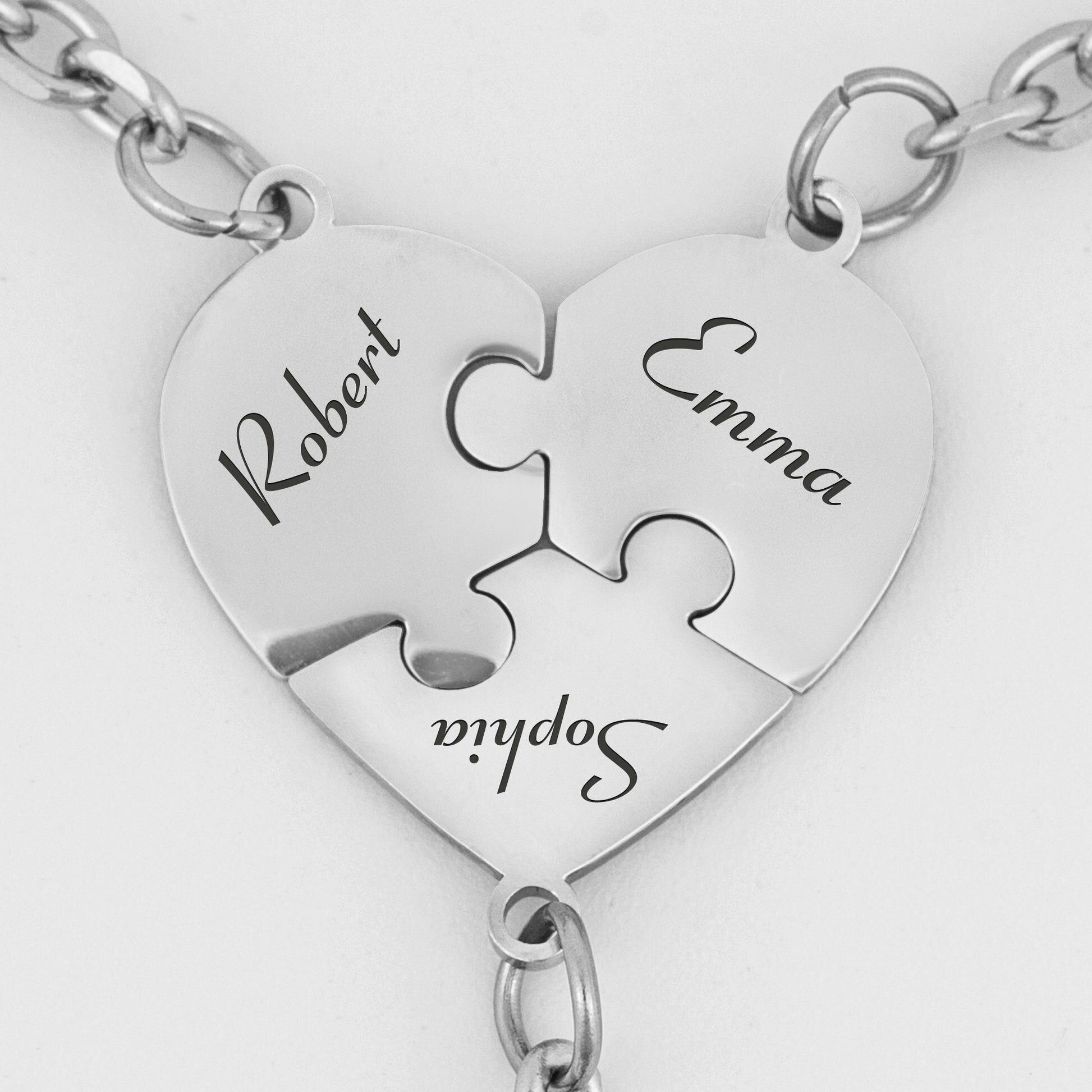 Personalized Heart Shaped Jigsaw Puzzle Keychain Special Gift for Family Members