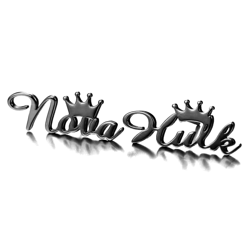 クラウンデザイン ネーム ピアス 両耳用