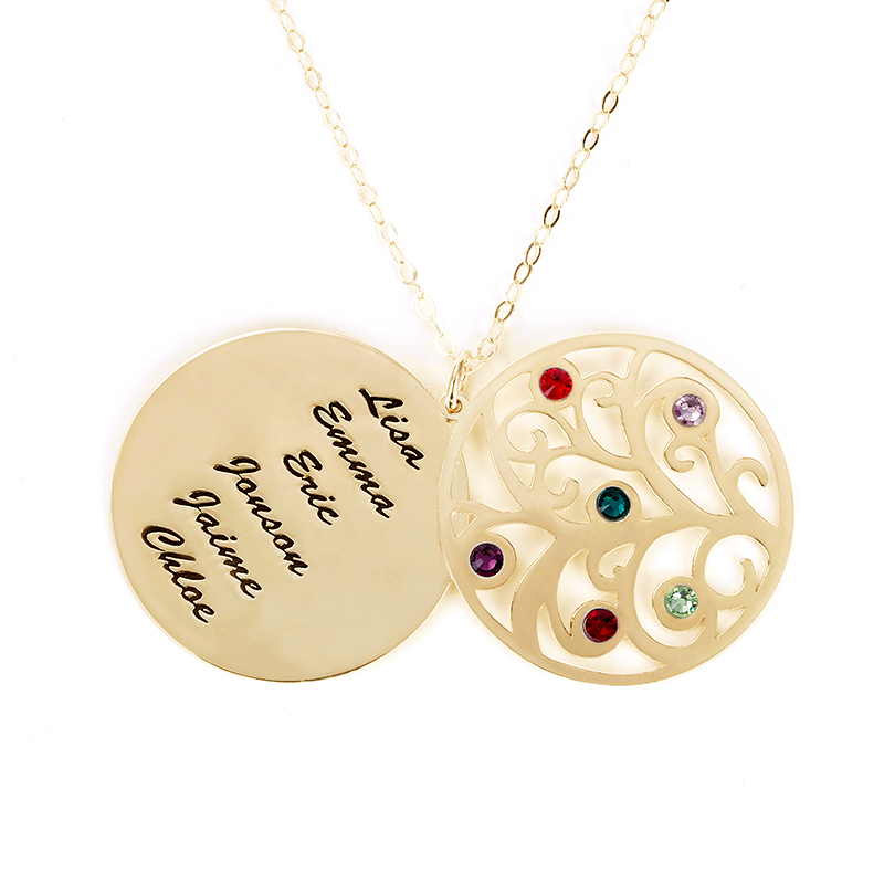 誕生石 刻印 ファミリー 家族 ネックレス オーダーメイド