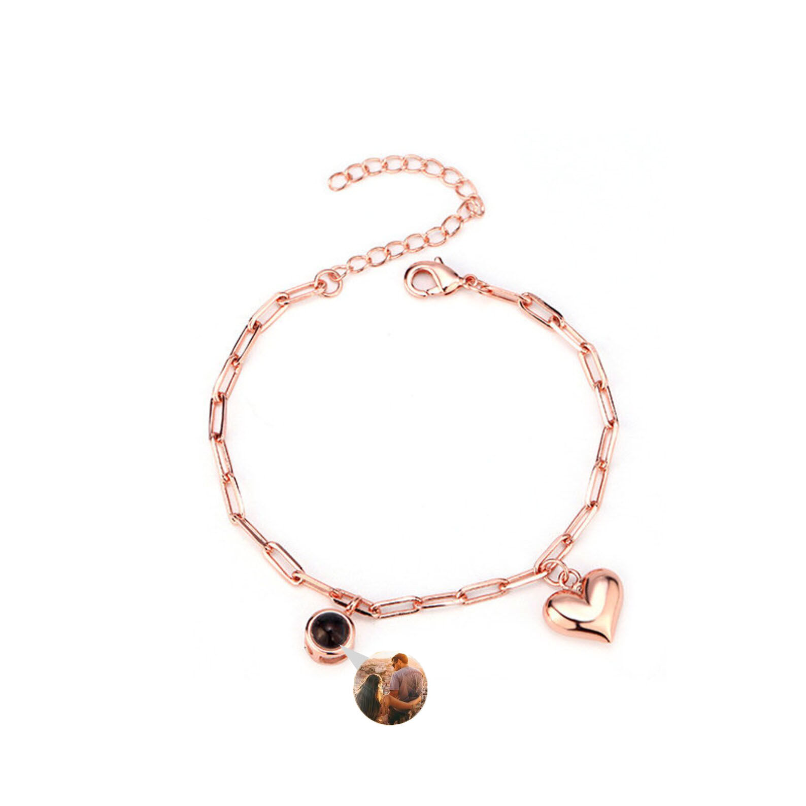 Personalized Photo Projection Bracelet with Heart Creative Gift