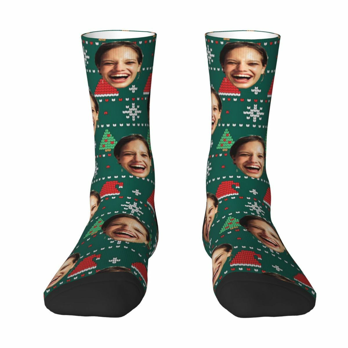Customized Face Socks Add Photo Mid-Calf Socks for Christmas