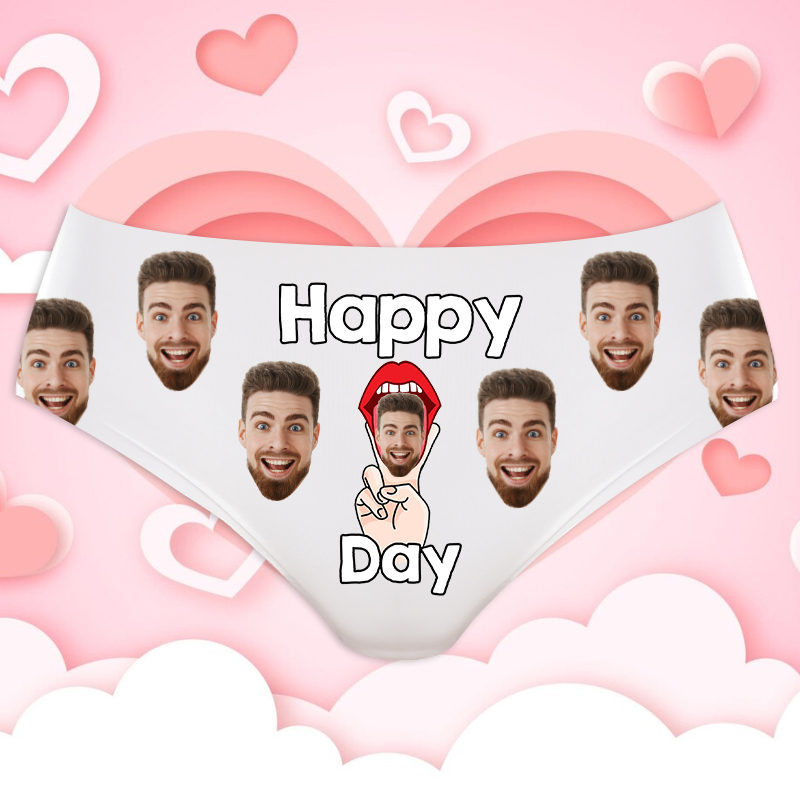 Personalized Picture Women's Underwear Special Gift for Girlfriend "Happy Day"