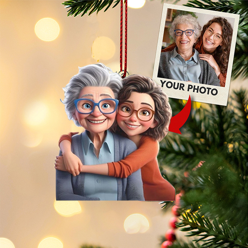Personalized Cartoon Photo Style Acrylic Hanging Ornaments For Christmas