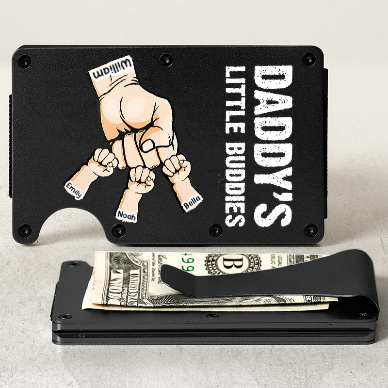 Personalized Metal Card Holder Customized Fist Name Gift For Father's Day