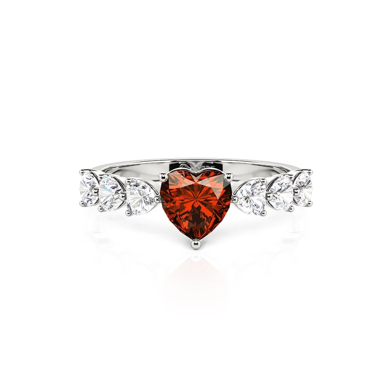 Jeulia Custom Heart Promise Ring with Birthstone Sterling Silver