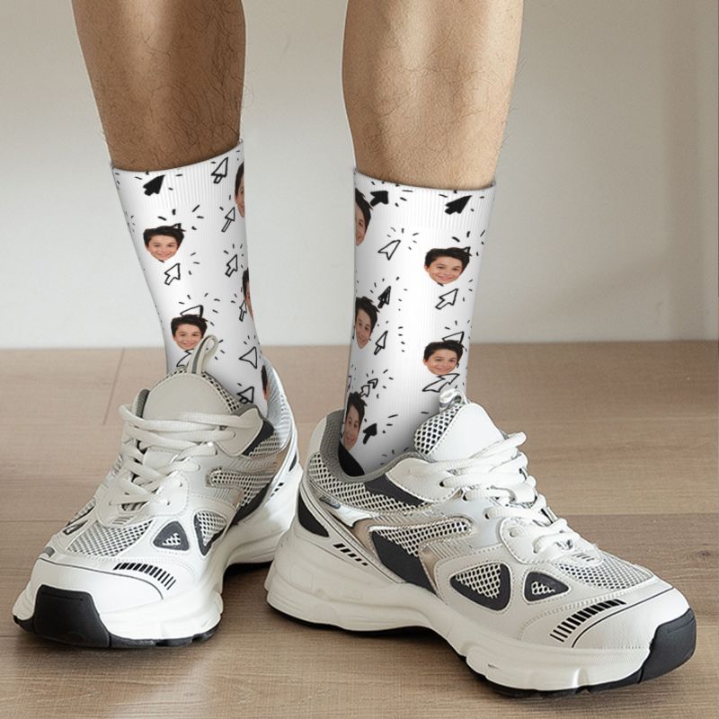 Customized Face Socks Printed with Children’s Photos Sweet Gift for Parents