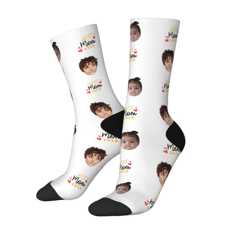 Customiseerbare sokken met kinderfoto's voor Moederdag