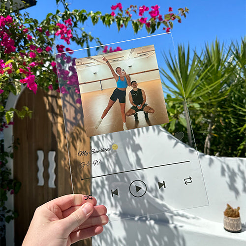 Personalized Acrylic Plaque Customized Photo and Song Name Sweet Gift for Couple