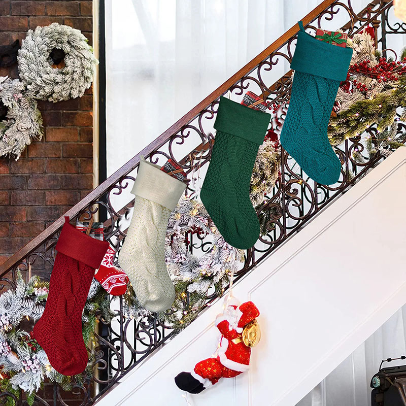 Personalized Simple Knitted Custom Name Christmas Stockings