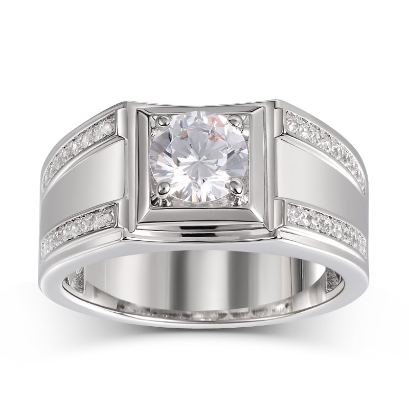 Jeulia "Remember" Personalized Sterling Silver Men's Band