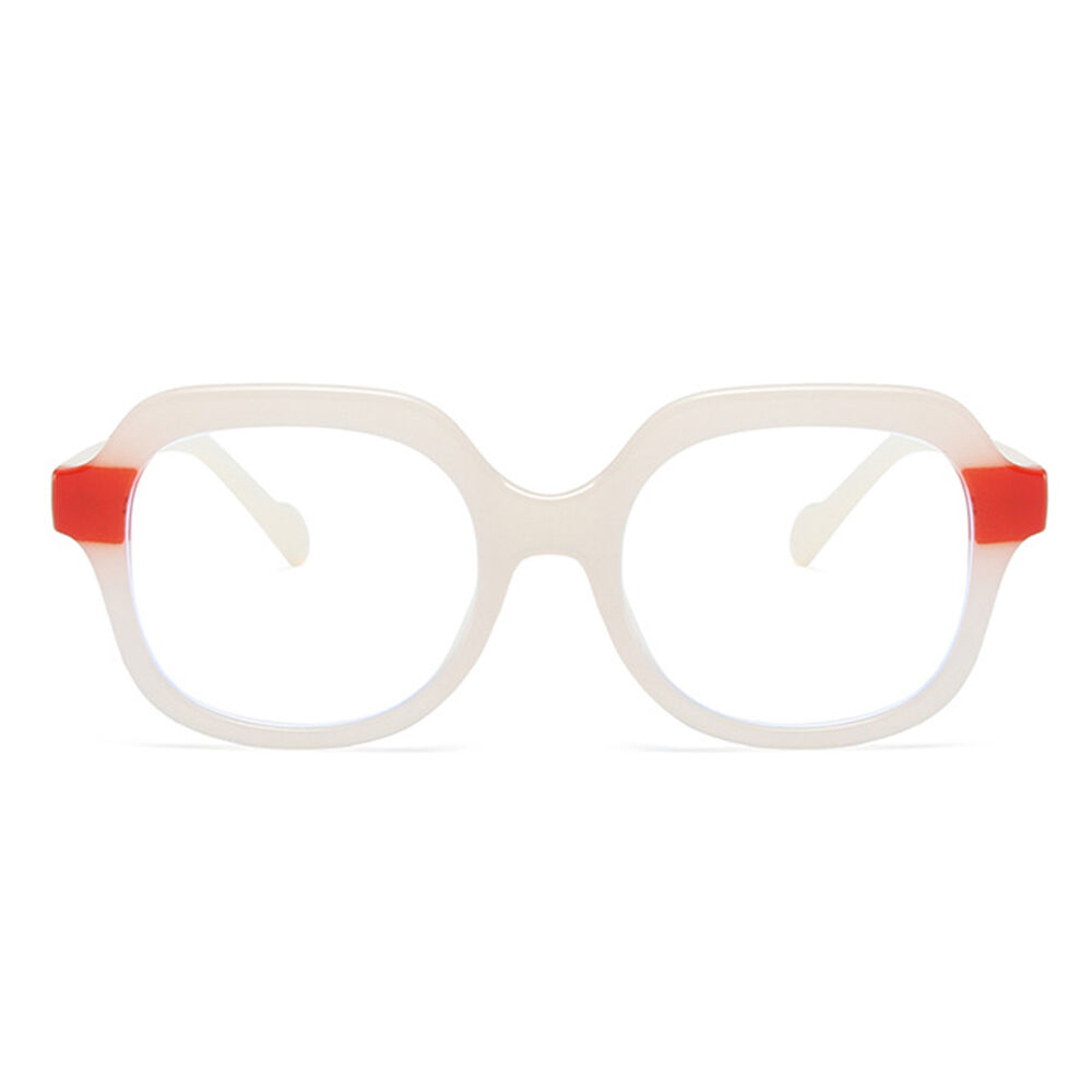 Gemma Geometric White Glasses