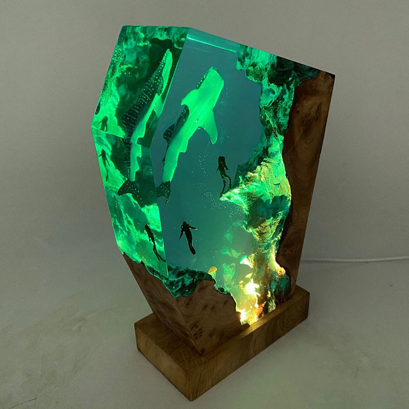 Ocean Whale Shark Resin Night Light Best Gift for Family