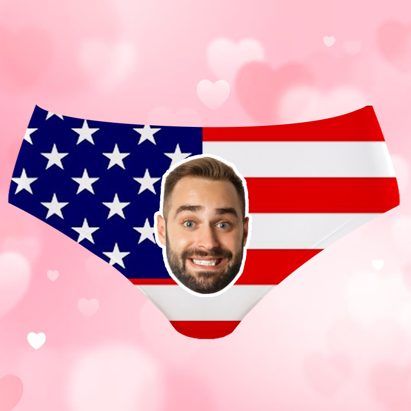 Sous-vêtements pour femmes avec photo personnalisée et motif drapeau, cadeau créatif pour elle