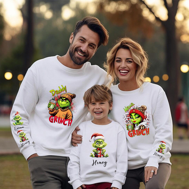 Personalized Parent-Child Sweatshirt With Pattern Warm Gift For Christmas