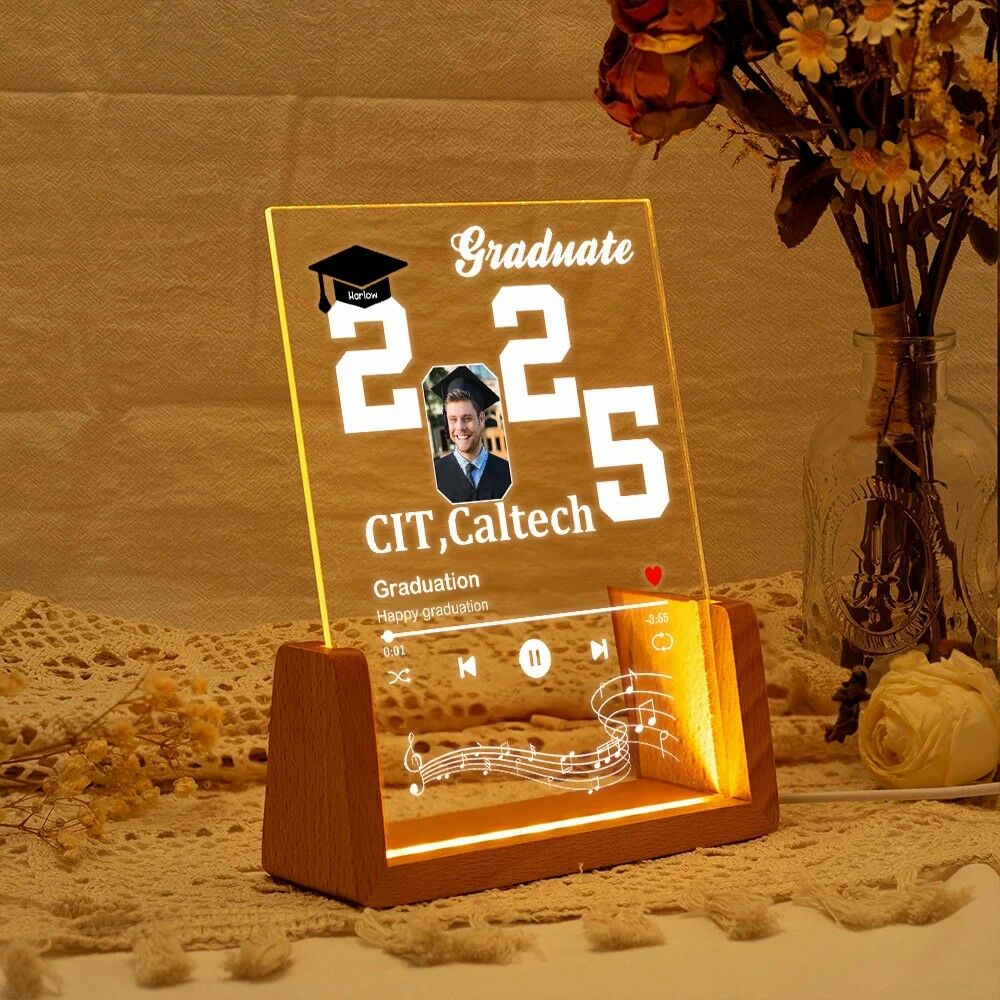 Personalized Picture Night Light with Musical Symbols Creative Gift for Graduation