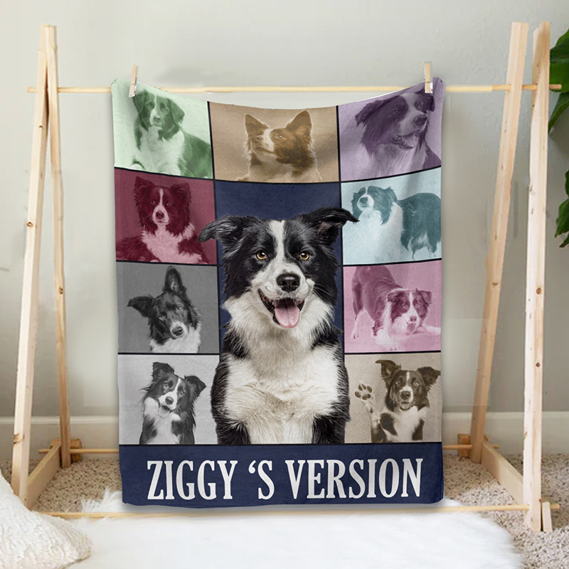Personalized Picture Blanket Colorful Design Creative Gift for Friend