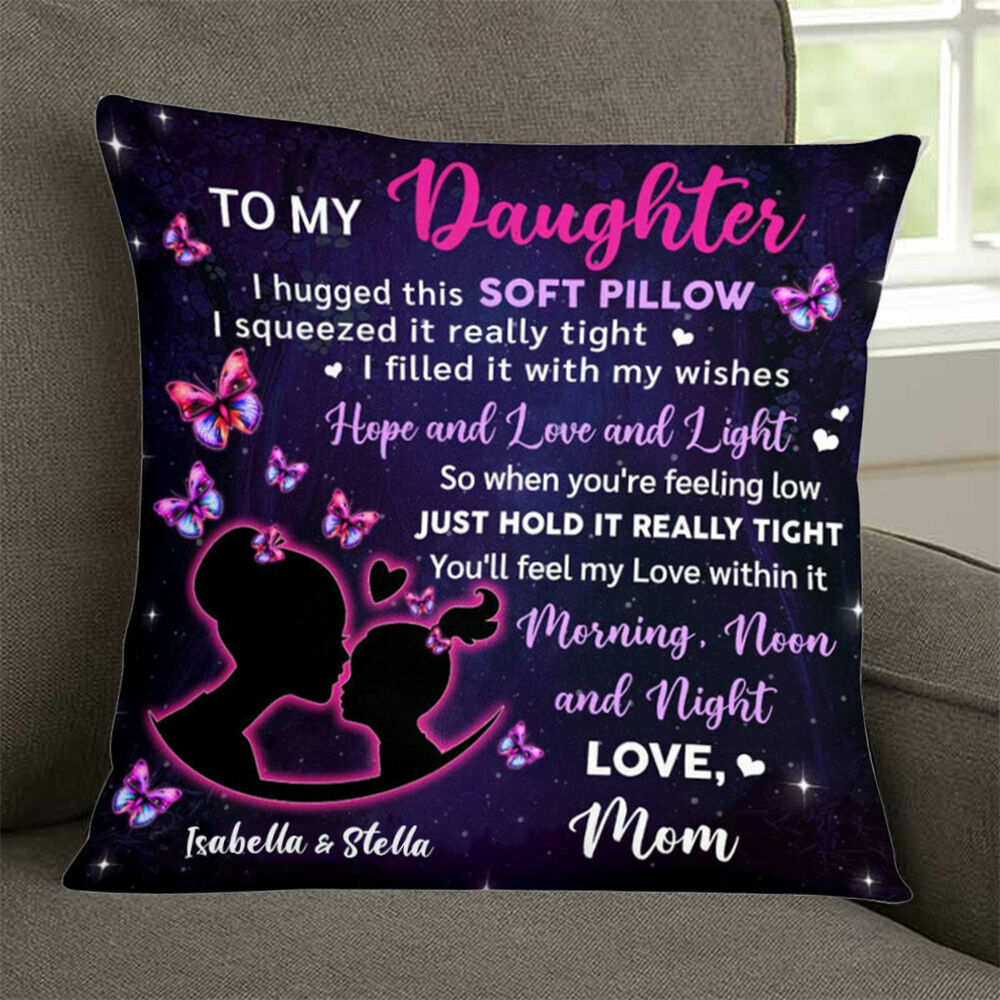 Individuelles Kissen "Mama und Tochter" Name hinzufügen Heimdekoration Geschenk für Tochter
