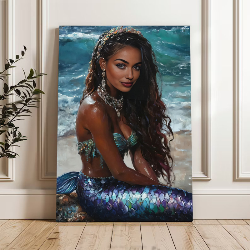 Personalized Mermaid Portraits with Custom Face Swap Best Gift for Valentine's Day